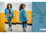 Fibre Mood - Tissu Aspect Lavé en Modal et Polyester "Carry" Uni Couleur Bleu Profond