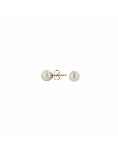 Boucles d'oreilles en or jaune et perles de culture de 6-6.5mm