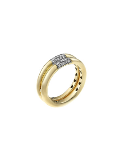 Bague Chimento Bamboo Pure en or jaune et diamants