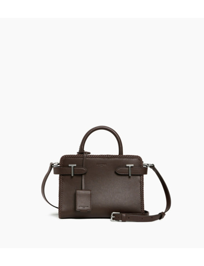 Petit sac à main Emilie en cuir lisse et surpiqûres