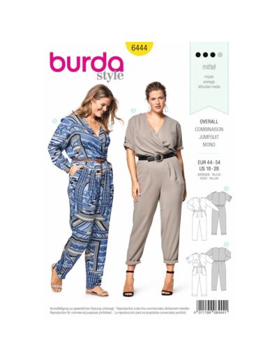 Burda Style – Patron Femme Combinaison n°6444 du 44 au 54