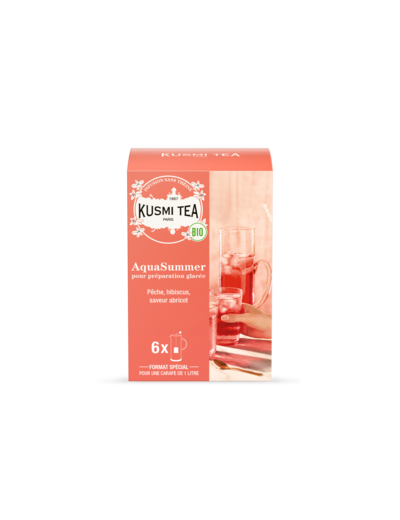 Infusions & Déthéinés AquaSummer Bio - Etui carton 6 grands sachets pour thé glacé - 48 gr