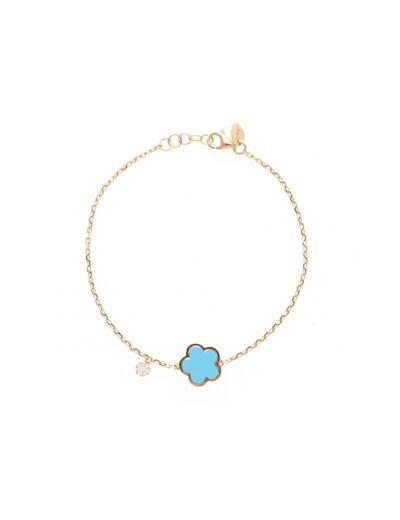 Bracelet Cesare Pompanon Fiore di Mamma en or rose, turquoise et diamants