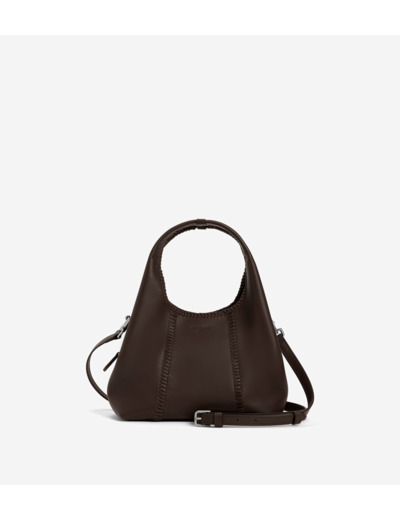 Petit sac à main Juliette en cuir lisse et surpiqûres