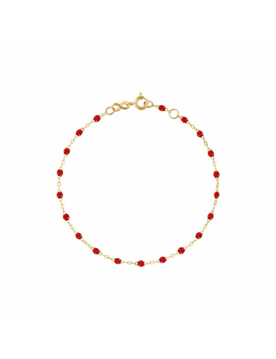 Bracelet Gigi Clozeau Classique en or jaune et résine rouge rubis, 17cm