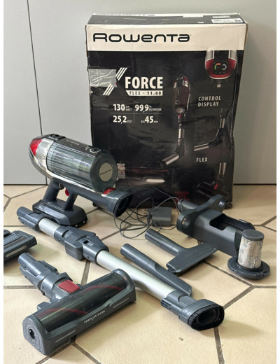 Aspirateur balai Rowenta X-Force Flex 11.60 RH9877WO 2-en-1 rouge/gris
