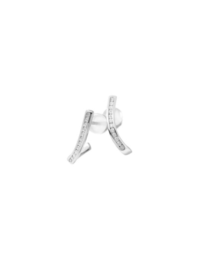 Boucles d'oreilles Murat Seine en argent rhodié et oxyde de zirconium