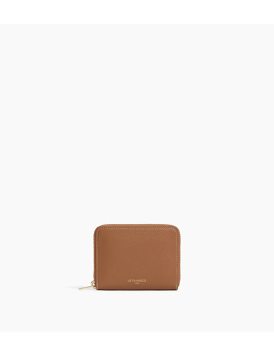Porte monnaie zippé avec porte cartes amovible Albertine en cuir grainé
