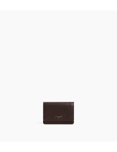 Petit porte cartes à rabat Louison en cuir lisse