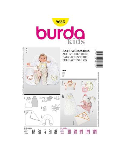 Burda Style – Patron Enfant Accessoires Bébés n°9635 du 62 au 86