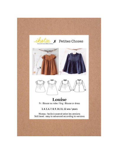 Ikatee – Patron Enfant Blouse ou Robe "Louise" de 3 à 12 ans