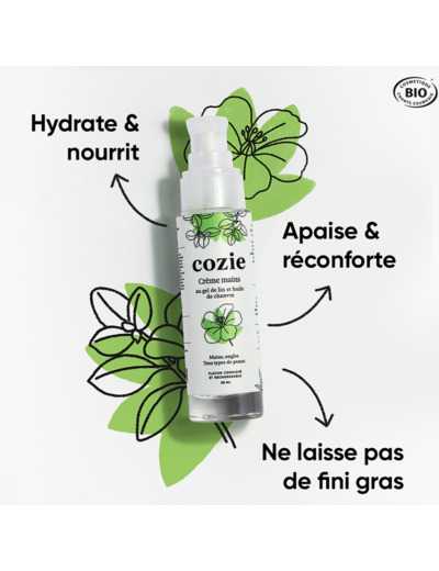 Crème mains Gel de lin et Chanvre COZIE