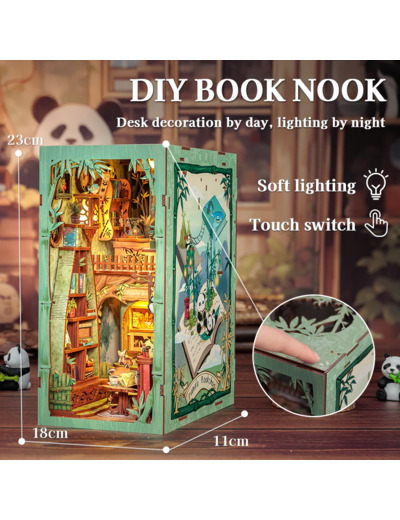 [BOOK NOOK] BOOK NOOK KIT - DIY - La Librairie Panda - 244pc + Eclairage LED