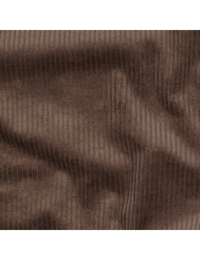 Sélection Coup de Coudre - Velours Côtelé Lavé Extensible – Brun Chocolat – Côtes Moyennes 4 mm