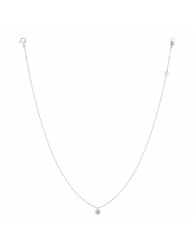 Collier La Brune & La Blonde 360° en or blanc et diamant de 0.10ct