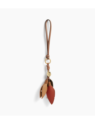 Charms fleur en cuir grainé