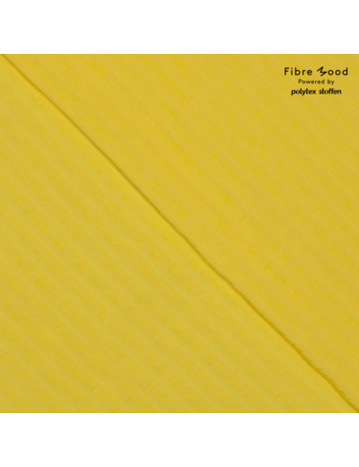 Fibre Mood - Tissu Jacquard "Viva" Mélange de Viscose et Lin avec Rayures en Relief Jaune Canari