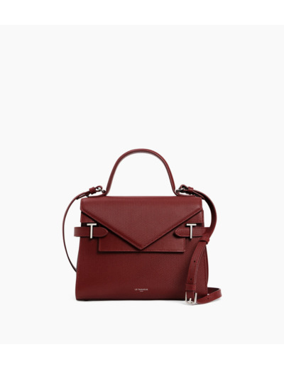 Sac à main double rabat moyen modèle Emilie en cuir signature T