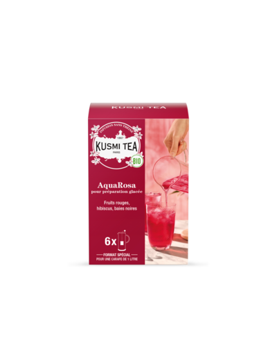 Infusions & Déthéinés AquaRosa Bio - Etui carton 6 grands sachets pour thé glacé - 48 gr