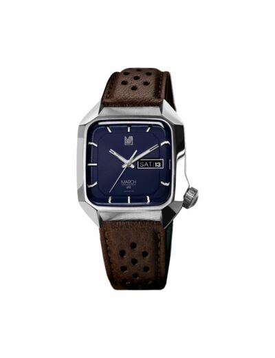 Montre March L.A.B AM2 Electric - Navy - buffle brown perforated