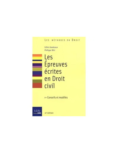 Livre Les Epreuves écrites en Droit civil
