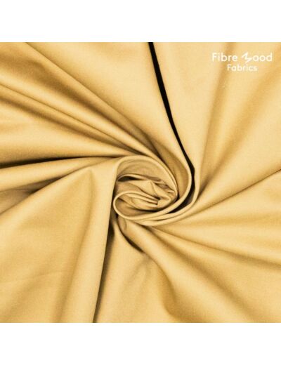 Fibre Mood - Tissu Sergé de Coton Emerisé Uni "Kenza" Couleur Jaune Pale