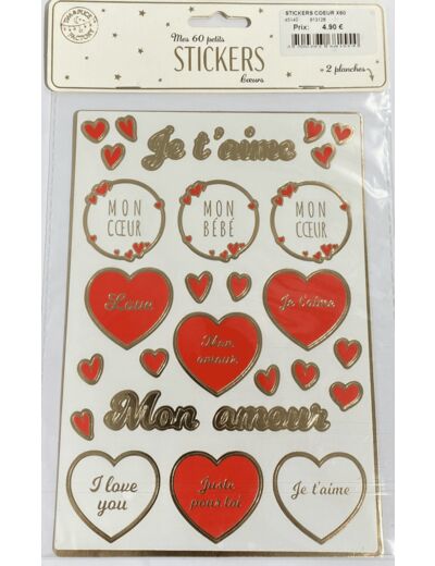 Planche de stickers amour x60