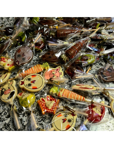 Sucette au chocolat de Pâques