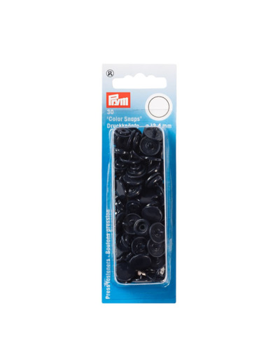 Prym - Boite 30 Boutons Pression "Color Snaps" Coloris Bleu Marine (12,4 mm)