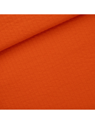 See You at Six - Tissu Maille Matelassé  Uni Rouge Flamme