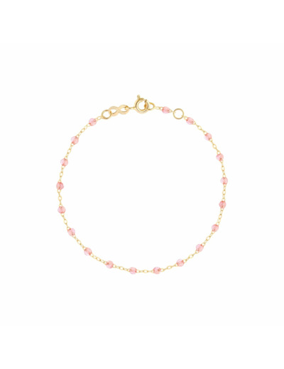 Bracelet Gigi Clozeau Classique en or jaune et résine rosée, 17cm