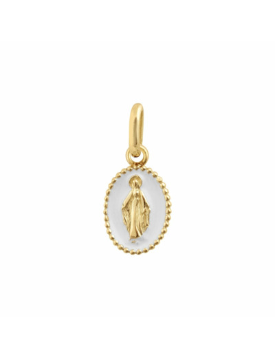 Pendentif Gigi Clozeau Madone en or jaune et résine blanche