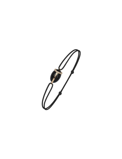 Bracelet Isabelle Langlois Khepri en or rose, onyx et diamant