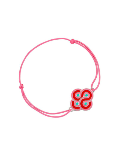 Bracelet sur cordon Arthus Bertrand Enlacé Rose en argent