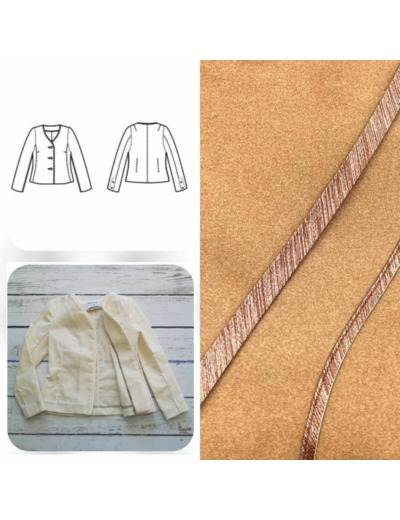 Christine Charles – Kit Couture Veste Armélia Couleur Camel et Lurex Marron