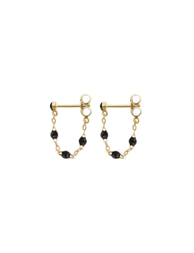 Boucles d'oreilles pendantes Gigi Clozeau Classique en or jaune et résine noir