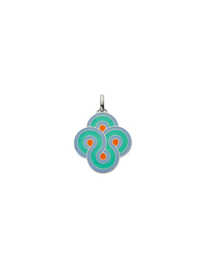 Pendentif Arthus Bertrand Enlacé Vert d'Eau en argent, 30 mm