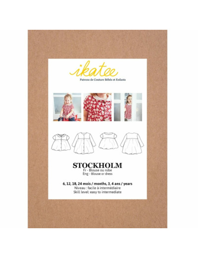 Ikatee – Patron Enfant Blouse ou Robe "Stockholm" de 6 mois à 4 ans