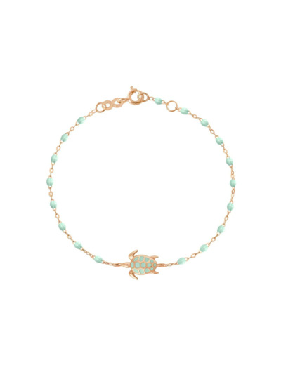 Bracelet Gigi Clozeau Tortue en or rose et résine jade, 17cm