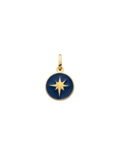 Medaille Arthus bertrand Etoile en laque bleu marine en or jaune