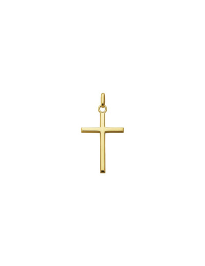 Médaille Augis Croix fil carré en or jaune, 22mm