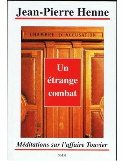 Livre Un étrange combat - méditations sur l'affaire Touvier