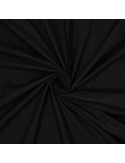 Fibre Mood - Tissu Popeline de Coton Lavé "Milena" Uni Couleur Noir