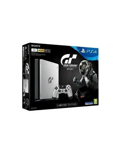 Console Sony PS4 Slim 1 To Argent + Gran Turismo Sport + Qui es - tu ?