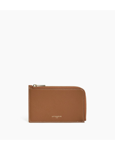 Porte cartes zippé Emilie en cuir grainé