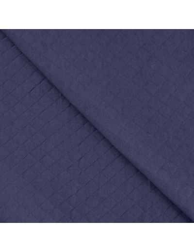 Sélection Coup de coudre - Tissu Jersey Molletonné Matelassé Double Face Uni Bleu Indigo