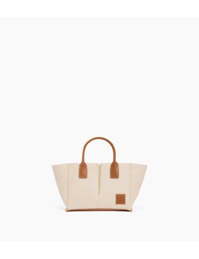 Petit sac à main Elena en toile coton et cuir grainé