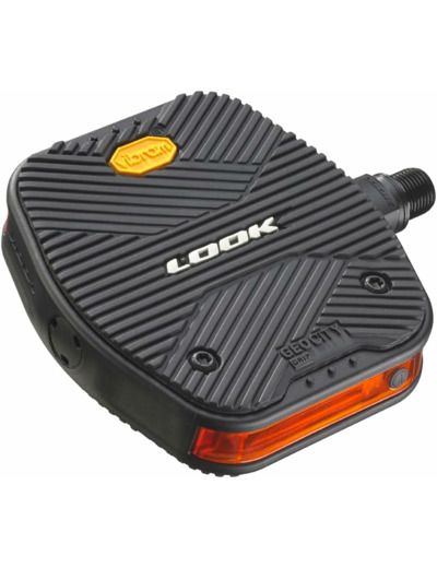 LOOK Cycle - Pédale de Vélo Geo City Grip Vision - Pédale Plate avec Sécurité Lumineuse - Adhérence Maximale - Activ Grip en Caoutchouc Innovant - Pédale Vélo Urbaine Premium