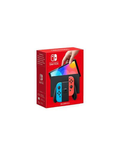 Console Nintendo Switch (Modèle OLED) avec Manettes Joy - Con Bleu Néon/Rouge Néon