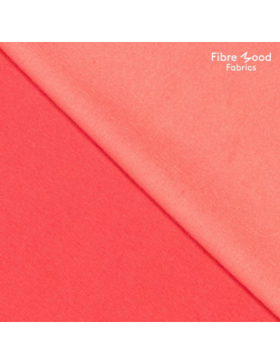 Fibre Mood - Tissu Jersey Sweat de Coton Gratté "Pax" Uni Couleur Rouge Pale